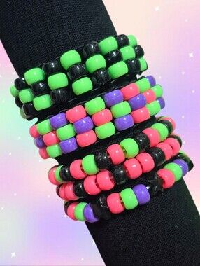 Rainbow Plur Kandi Bracelet Set